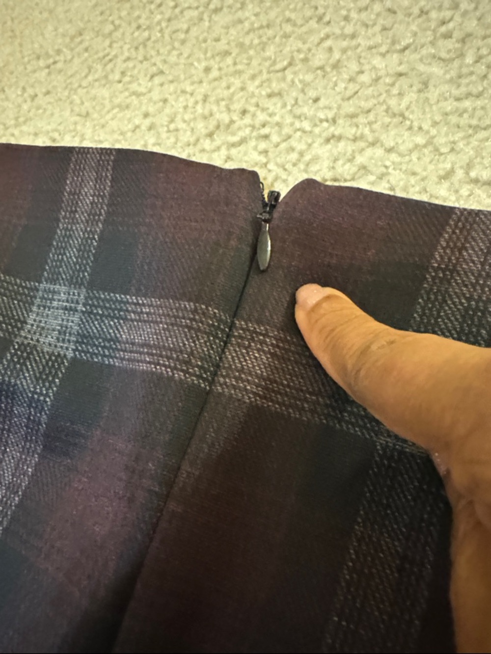 Lane Bryant Burgundy and Gray Plaid Mini Skirt - Picture 4 of 6